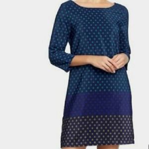 Old Navy shift dress XS polka dots blue green tan